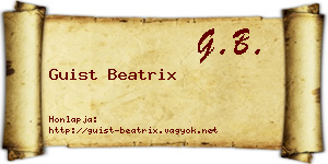 Guist Beatrix névjegykártya